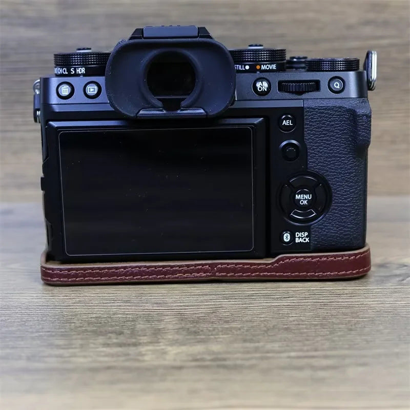 For Fujifilm X-T5 Genuine Leather Camera Case Battery Opening Design Protective Cover For Fujifilm X-T5 Genuine Leather Camera Case Battery Opening Design Protective Cover